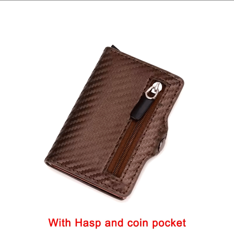 Carbon Fiber Rfid Credit Card Holder Men Wallets Money Bag Hand Purse Small Leather Mini Slim